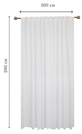 Тюль на ленте KREAFORTA Tonia 300x280 см белый