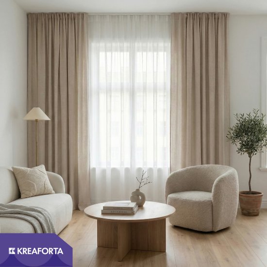 Тюль на ленте KREAFORTA Tonia 300x280 см белый