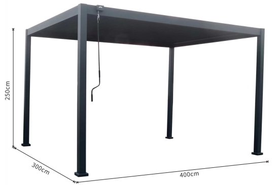 Пергола 3x4x2.5 м темно-серый алюминий