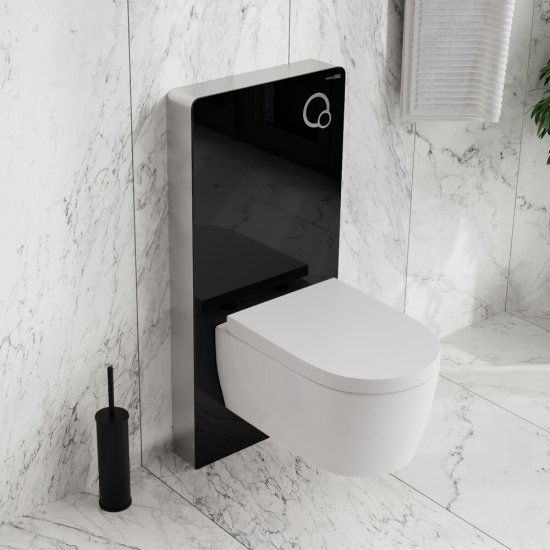 Инсталляция WasserKraft Naab 86 для подвесного унитаза с кнопкой черной со звукоизоляцией (86TLT.040.PE.BL)