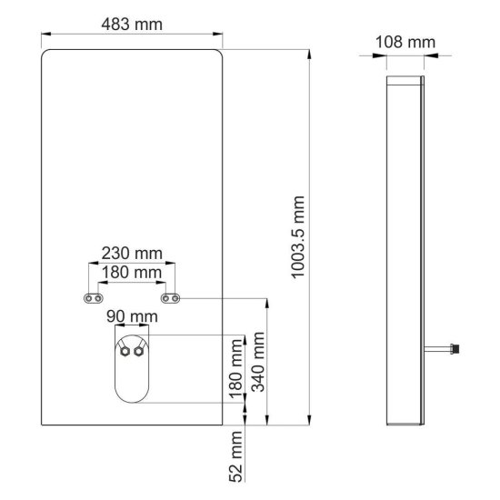 Инсталляция WasserKraft Naab 86 для биде с кнопкой черной со звукоизоляцией (86BDT.050.BL)