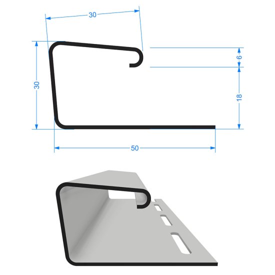 J-профиль Docke 3000 мм каштановый 18 мм