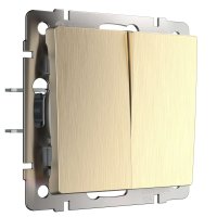 Выключатель Werkel двухклавишный встраиваемый шампань рифленый проходной (a051420)