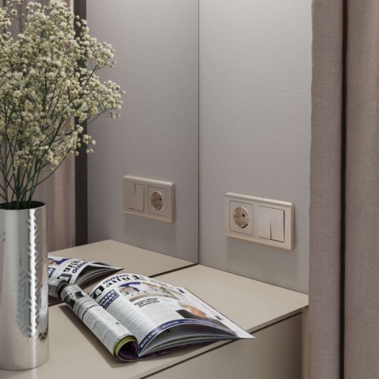 Выключатель Werkel двухклавишный встраиваемый шампань рифленый проходной (a051420)