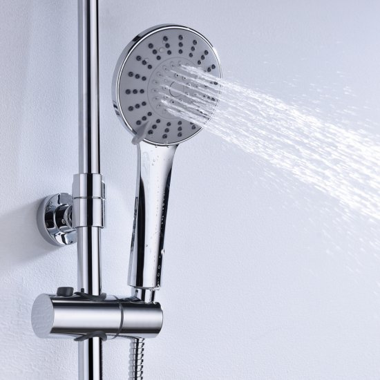 Душевая система WasserKraft с верхним душем с лейкой со смесителем хром (A16601)