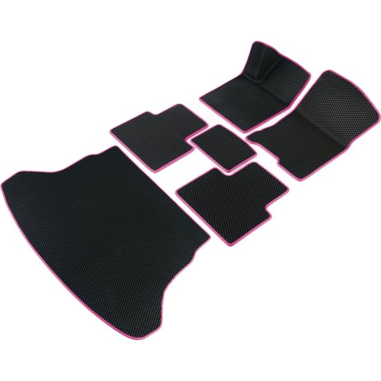 Коврики в салон и багажник для Hyundai Solaris 2011 - 2016 (седан) (Хендай Солярис) Vicecar SBDL18016R-розовый