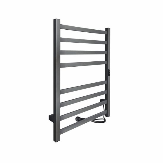 Полотенцесушитель электрический Indigo Oktava Slim 3 800х530 мм 90 Вт с терморегулятором графит металлик