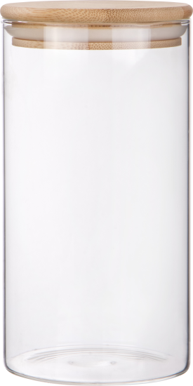 Банка для сыпучих продуктов Mallony Bambu 1.3 л стекло цвет прозрачный
