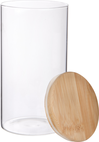 Банка для сыпучих продуктов Mallony Bambu 1.3 л стекло цвет прозрачный