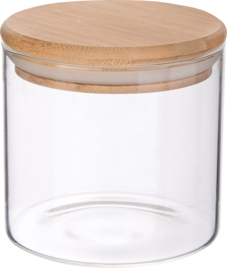 Банка для сыпучих продуктов Mallony Bambu 0.45 л стекло цвет прозрачный