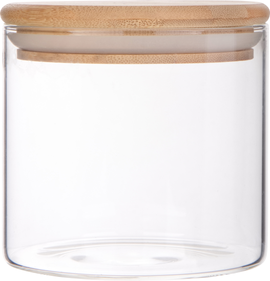Банка для сыпучих продуктов Mallony Bambu 0.45 л стекло цвет прозрачный