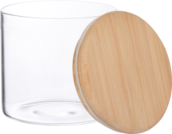 Банка для сыпучих продуктов Mallony Bambu 0.45 л стекло цвет прозрачный