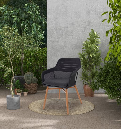 Кресло садовое BEGINIA Bezier Kivach 54x63x85 см алюминий цвет черный