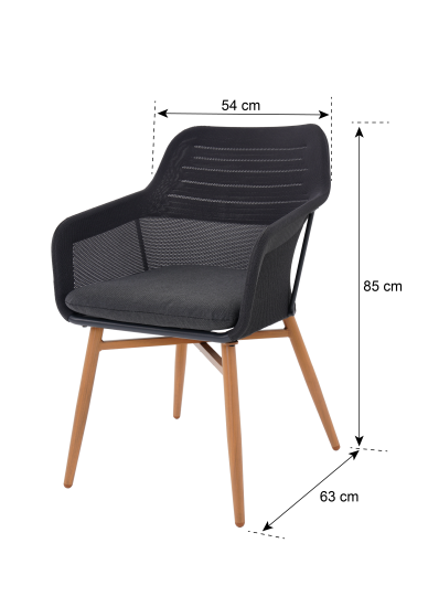 Кресло садовое BEGINIA Bezier Kivach 54x63x85 см алюминий цвет черный