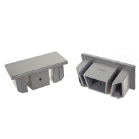 Заглушка для перил торцевая прямоугольная алюминий 40x45x90 мм серый