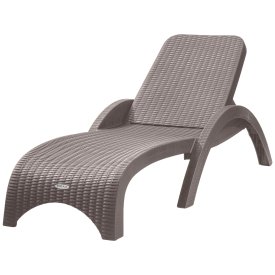 Шезлонг без подушки Rattan 187x44 см пластик серый