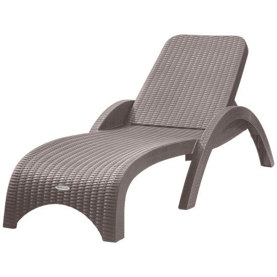 Шезлонг без подушки Rattan 187x44 см пластик серый