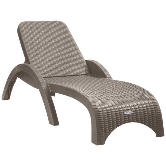 Шезлонг без подушки Rattan 187x44 см пластик серый