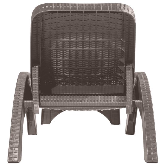 Шезлонг без подушки Rattan 187x44 см пластик серый