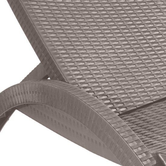 Шезлонг без подушки Rattan 187x44 см пластик серый