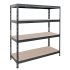 Стеллаж металлический черный AR Shelving 1800x1600x600 мм 4 полки