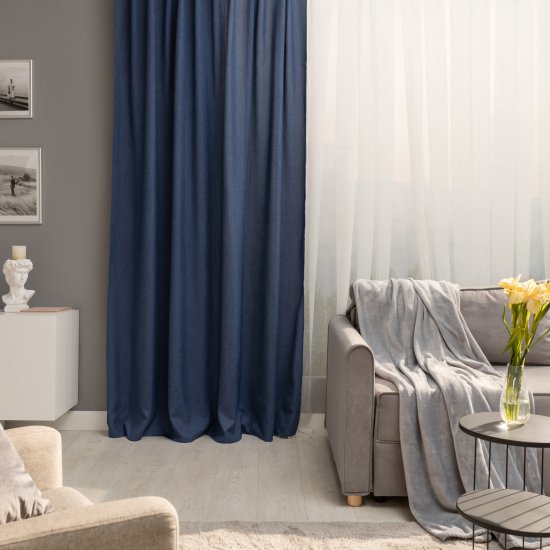 Штора на ленте со скрытыми петлями KREAFORTA Looks 200x260 см темно-синий