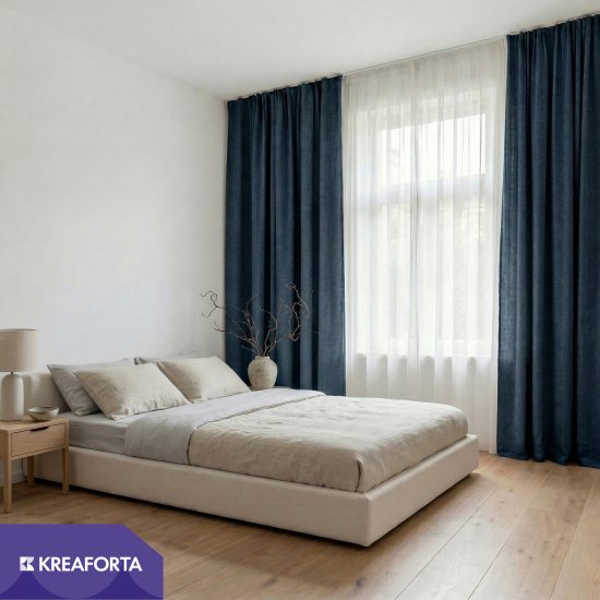 Штора на ленте со скрытыми петлями KREAFORTA Looks 200x260 см темно-синий