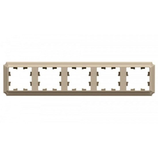 Рамка Systeme Electric AtlasDesign Antique пятиместная бежевая (ATN100205)