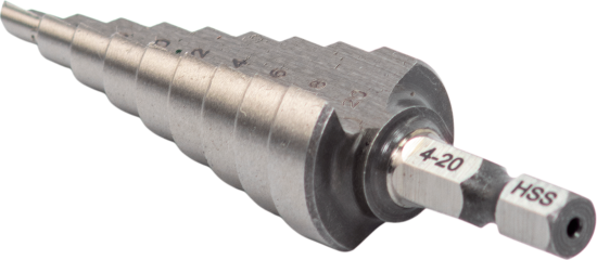 Сверло ступенчатое по металлу Rage 554300 4-20x75 мм