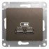 Розетка USB Systeme Electric Glossa встраиваемая шоколад 2хUSB-A (GSL000833)