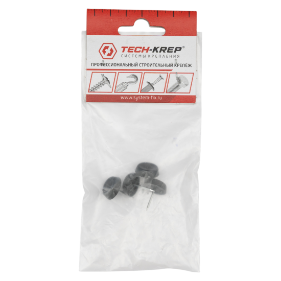 Подпятник на гвозде Tech-Krep круглый 20x14 мм пластик цвет черный 4 шт.