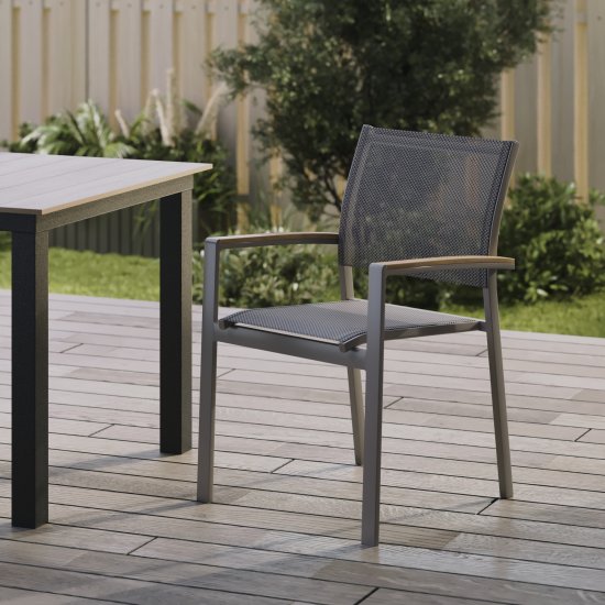 Кресло BEGINIA Beshtau Dark алюминий/ДПК