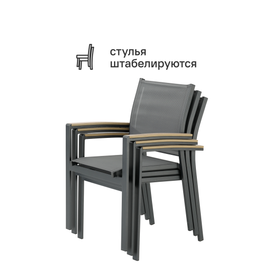 Кресло BEGINIA Beshtau Dark алюминий Антрацит