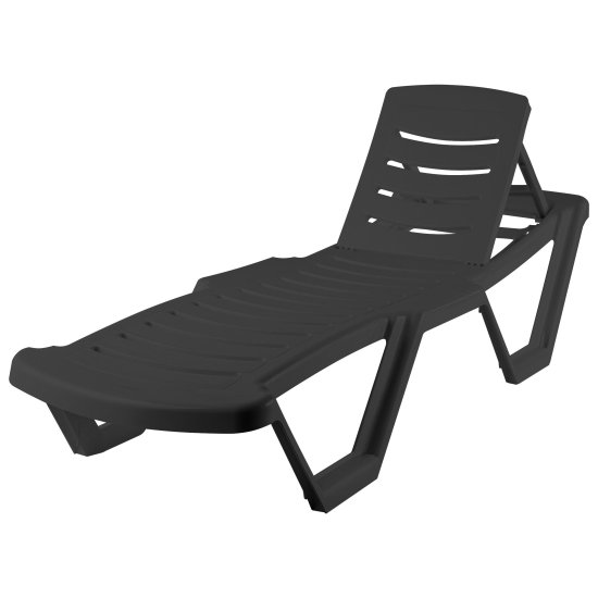 Шезлонг без подушки Элластик 187x32 см пластик серый