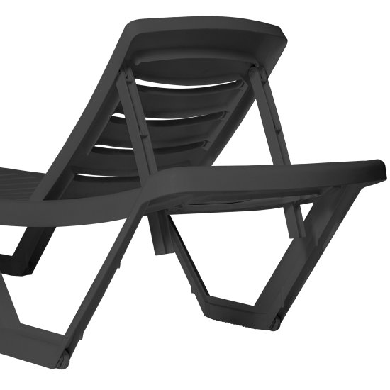 Шезлонг без подушки Элластик 187x32 см пластик серый