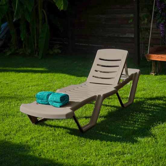 Шезлонг без подушки Элластик 187x32 см пластик коричневый