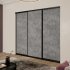 Дверь-купе 883x2252 мм бетон чикаго светлый/черный Elegant