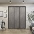 Дверь-купе 883x2252 мм бетон чикаго светлый/черный Elegant