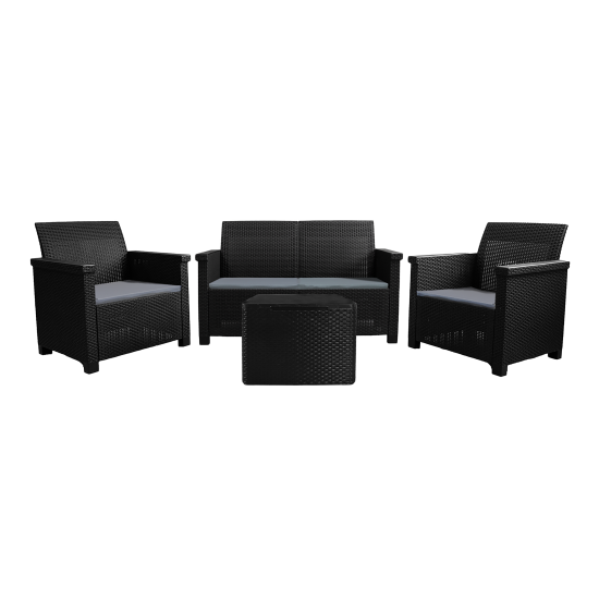 Набор садовой мебели BEGINIA Basegi пластик темно-серый стол 1 шт диван 1 шт кресло 2 шт подушки 4 шт