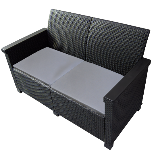 Набор садовой мебели BEGINIA Basegi пластик темно-серый стол 1 шт диван 1 шт кресло 2 шт подушки 4 шт