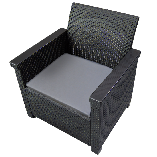 Набор садовой мебели BEGINIA Basegi пластик темно-серый стол 1 шт диван 1 шт кресло 2 шт подушки 4 шт