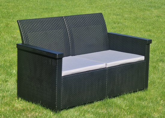 Набор садовой мебели BEGINIA Basegi пластик темно-серый стол 1 шт диван 1 шт кресло 2 шт подушки 4 шт