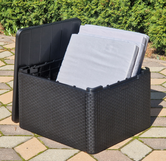 Набор садовой мебели BEGINIA Basegi пластик темно-серый стол 1 шт диван 1 шт кресло 2 шт подушки 4 шт