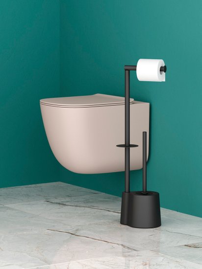 Стойка-ерш для унитаза айви пластик/металл черный