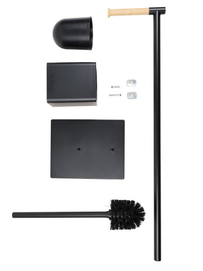 Стойка-ерш для унитаза арчи пластик/бамбук черный