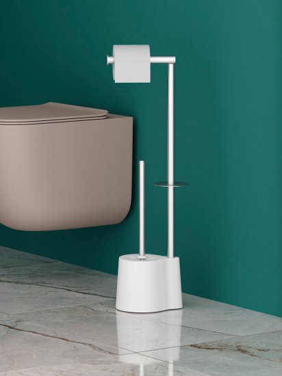 Стойка-ерш для унитаза айви пластик/металл белый