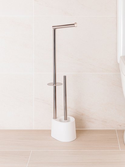 Стойка-ерш для унитаза айви пластик/металл белый