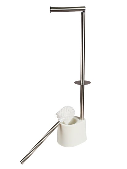 Стойка-ерш для унитаза айви пластик/металл белый