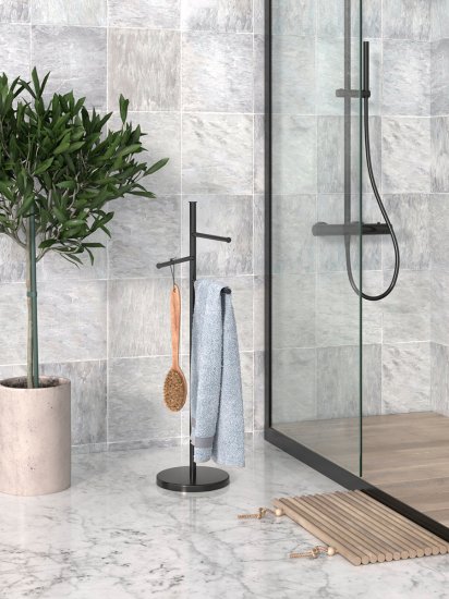 Стойка для полотенец напольная мегги металл черный