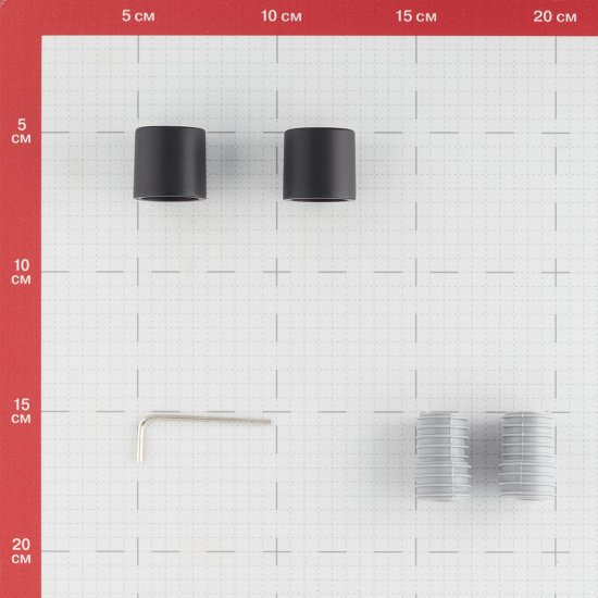 Наконечник Цилиндр d 20 мм черный 2 шт.